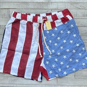 Mnml Flag Shorts Mens Swim Shorts NEW Stars and Sripes NWT
